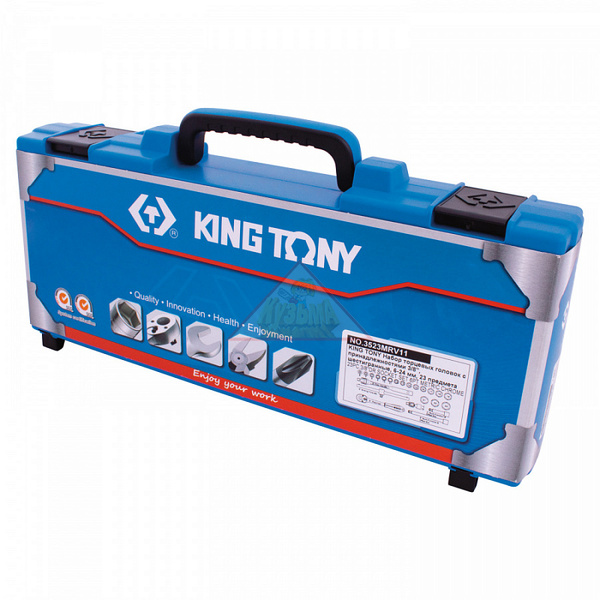 Набор торцевых головок с принадлежностями 3/8", шестигранные, 6-24 мм, 23 предмета, в комплекте мультитул KING TONY M3523MRV11