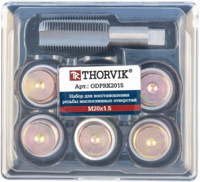 ODPRK2015 Набор для восстановления резьбы сливного отверстия поддона M20х1.5, 7 предметов