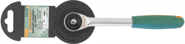 Рукоятка трещоточная ротационная R6602, со сквозным приводом 1/4"DR, 60 зубцов, 180 мм