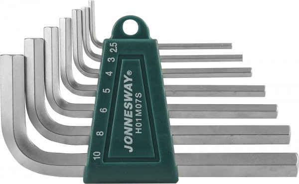 Комплект угловых шестиграников JONNESWAY H01M07S, 2,5-10мм, 7 предметов S2 материал