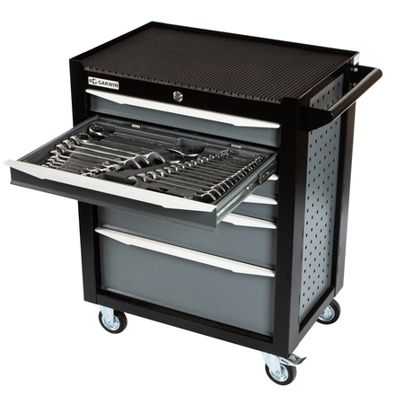 GARWIN PRO EQ-000012 Тележка инструментальная Standart 6 полок, с комплектом инструмента в разборном кейсе, 169 пр.