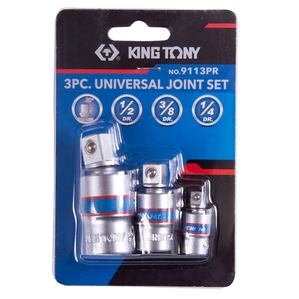 Набор карданов шаровых KING TONY 9113PR, 1/4", 3/8", 1/2", 3 предмета