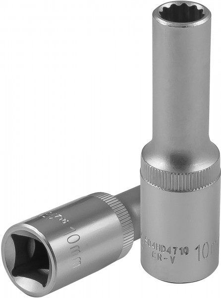 Головка торцевая глубокая 12-гранная JONNESWAY S04HD4710 (1/2" DR 10 мм.)