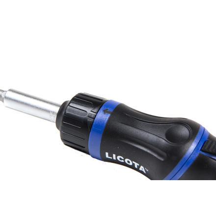 Licota ARD-12K04 Отвертка трещоточная с поворотной ручкой и сменными вставками 1/4", 9 пр.