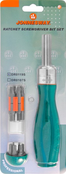 Отверточная рукоятка трещоточная в наборе JONNESWAY DR0119S .19 предметов