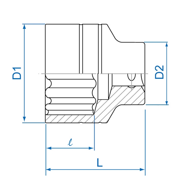 Головка торцевая стандартная двенадцатигранная KING TONY, 3/4", дюймовая