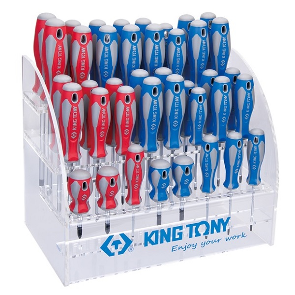 Стенд со стандартными отвертками KING TONY 31427MR, серии 1421, 1422, 1423, 1427, 40 предметов