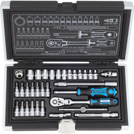 Licota ALK-0003P Набор торцевых головок 1/4" 33пр spline