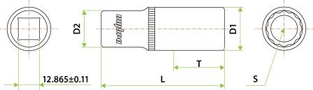 Головка торцевая глубокая 12-гранная Ombra 112220 (1/2"DR, 20 мм)