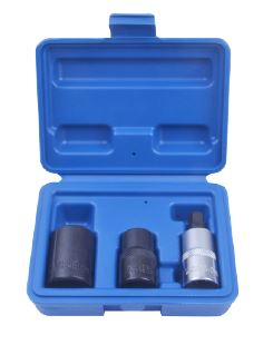 Набор головок для обслуживания тормозной системы автомобиля 1/2''3пр.(14мм, 19мм - 5гр., М10 - 5гр.), в кейсе