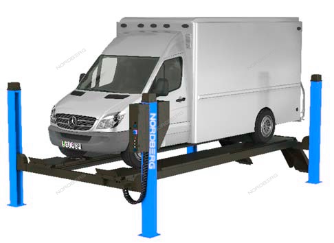 Подъемник четырехстоечный NORDBERG 4465 (г/п 6,5 тонны, для слесарных работ)