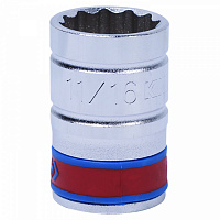 Головка торцевая стандартная двенадцатигранная 1/2", 11/16", дюймовая KING TONY 433022S