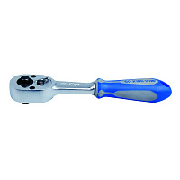 Трещотка 1/4", 140 мм, 24 зубца, флажковая с кнопкой, фиксатор KING TONY 2771-55G