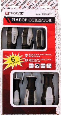 Набор отверток стержневых Thorvik SDS06CP (6 предметов)