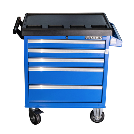 Licota AWX-2602B-N-R-ST Тележка инструментальная с карманом, со столешницей, 5 полок, синяя