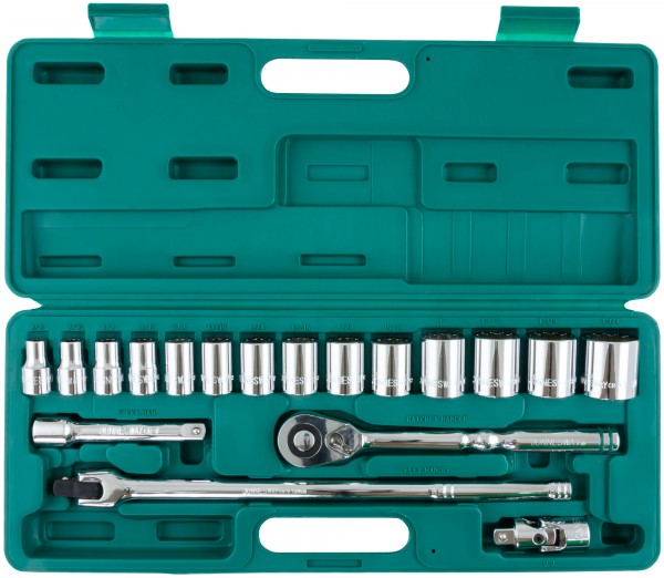 Набор головок торцевых дюймовых S05H4219S, 1/2"DR, SAE 3/8"--1-1/4", 19 предметов