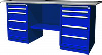 OWB2-55 Верстак с двумя тумбами, тумбы по 5 ящиков, 1900х686х820 мм