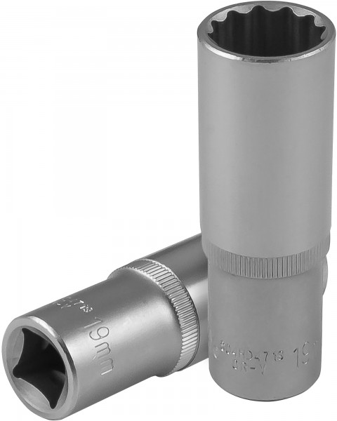 Головка торцевая глубокая S04HD4719, 12-гранная, 1/2"DR, 19 мм