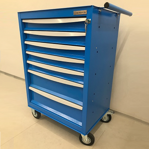 Тележка инструментальная Rossvik Rossvik Т07H-5015 (7 выдвижных ящиков, ц/замок, 670x450x1040 мм)