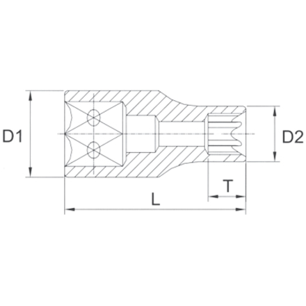 Licota E205 Головка торцевая 1/4" E5