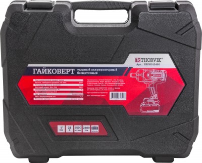 Гайковерт ударный аккумуляторный бесщёточный 1"DR 21В 2400 Нм Thorvik BBIW012400