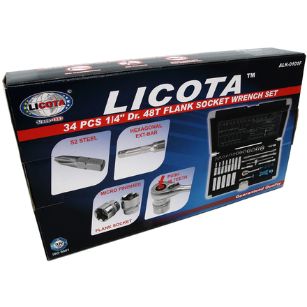 Licota ALK-0101F Набор торцевых головок 1/4" 34пр. 4-14 мм