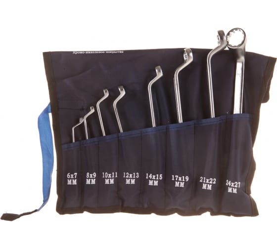 Набор ключей накидных Thorvik ORWS008, 75°, в сумке, 6-27 мм, 8 предметов