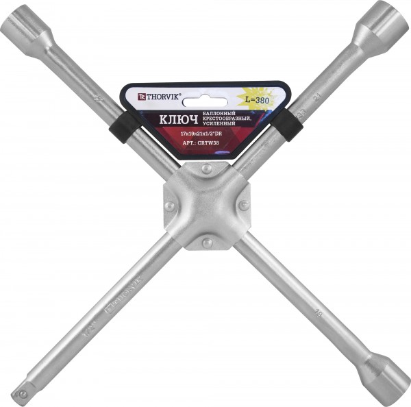 Ключ баллонный крестообразный, усиленный Thorvik CRTW38, 380 мм