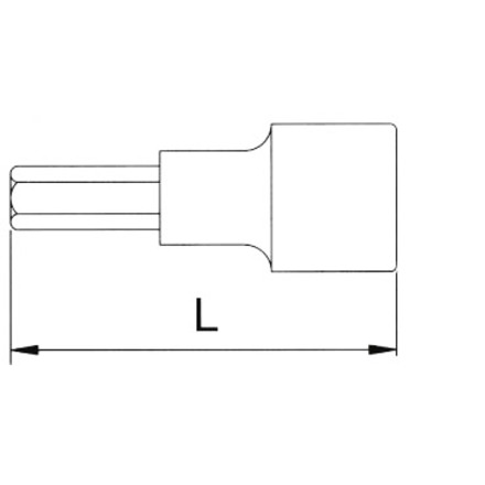 Licota H4H008 Головка торцевая с шестигранной вставкой 1/2" 8 мм L=55 мм