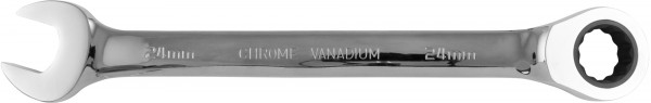 Ключ гаечный комбинированный трещоточный с реверсом W60124, 24 мм