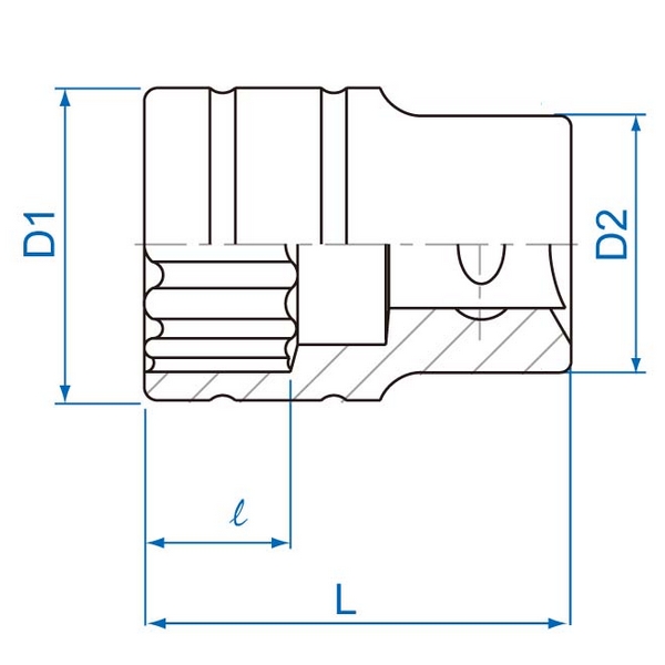 Головка торцевая стандартная двенадцатигранная KING TONY, 1/2", дюймовая
