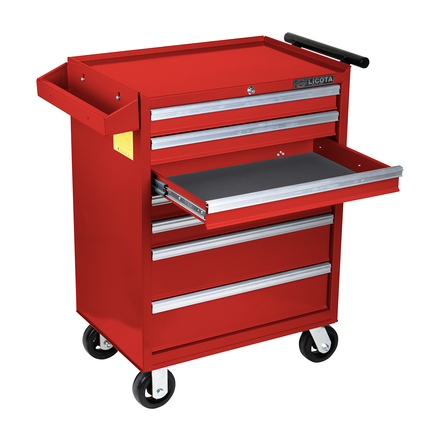 Licota AWX-2603R-N-R-ST Тележка инструментальная с карманом, со столешницей, 7 полок, красная