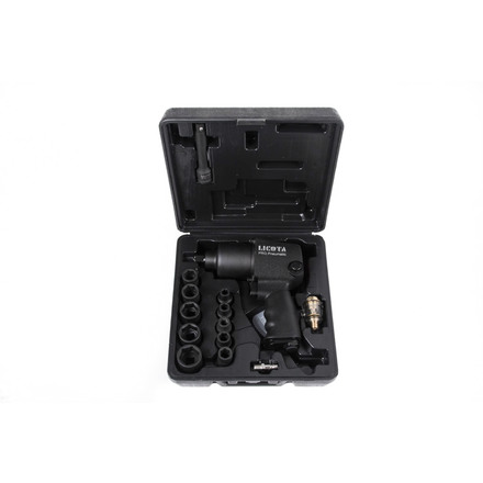 Licota PAW-04006RK2 Гайковерт пневматический ударный 1/2" 563 Нм (57 кГм) с головками 9-27 мм и аксессуарами, в кейсе