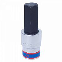 Насадка (бита) торцевая 1/2", HEX, 19 мм, L = 80 мм KING TONY 403519