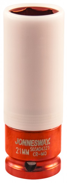 Головка торцевая S03AD4321 ударная удлиненная тонкостенная 1/2"DR для легкосплавных колесных дисков, 21 мм