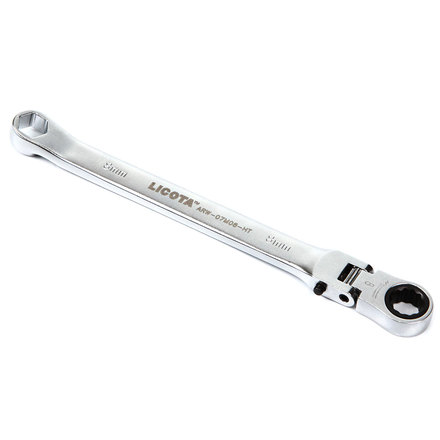 Licota ARW-07M08 Ключ трещоточный гибкий с фиксацией и накидной 6гр. 15° 8 мм