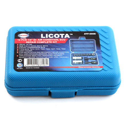 Licota ATF-0008 Набор головок для обслуживания кондиционера, ЭБУ двигателя, и демонтажа датчиков