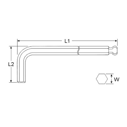 Licota BP200025SM Ключ шестигранный угловой с шаром 2,5 мм