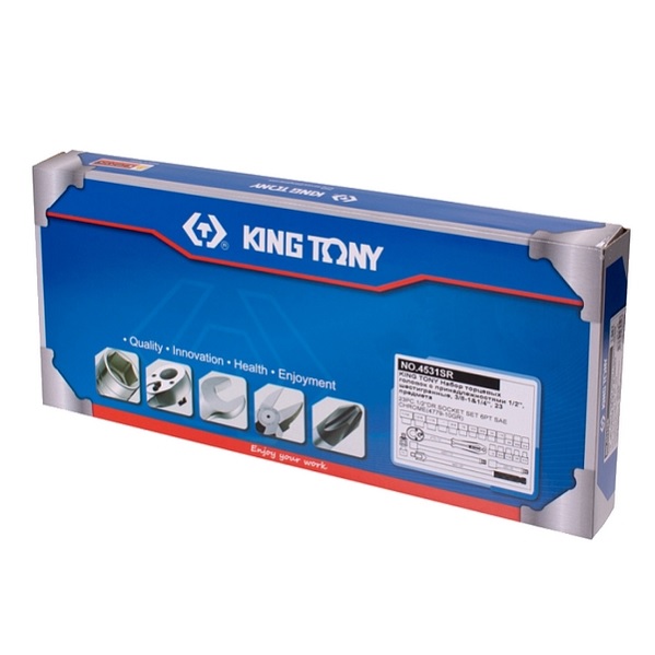 Набор торцевых головок с принадлежностями 1/2", шестигранные, 3/8-1&1/4", 23 предмета KING TONY 4531SR