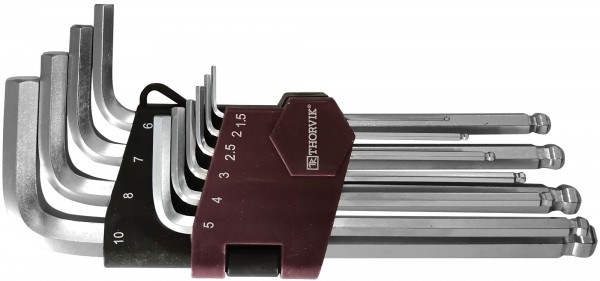 Набор ключей торцевых шестигранных с шаром Thorvik HKB10S  (H1.5-H10)