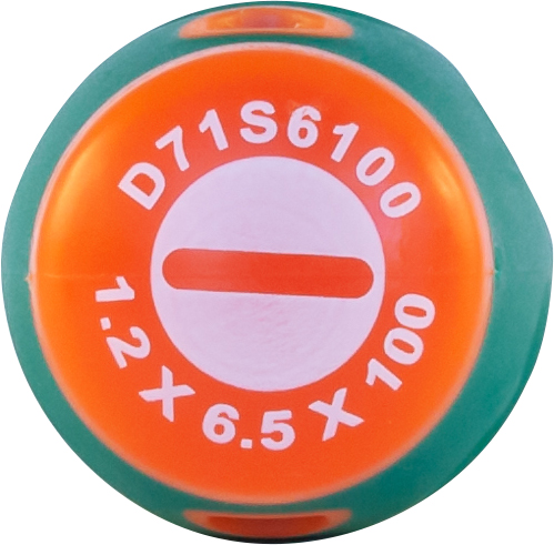 Отвертка стержневая шлицевая JONNESWAY D77S6100, ANTI-SLIP GRIP, SL6.5х100 мм