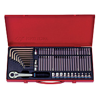 Набор вставок (бит) 3/8" TORX, SPLINE, HEX, 69 предметов  KING TONY 5169PR