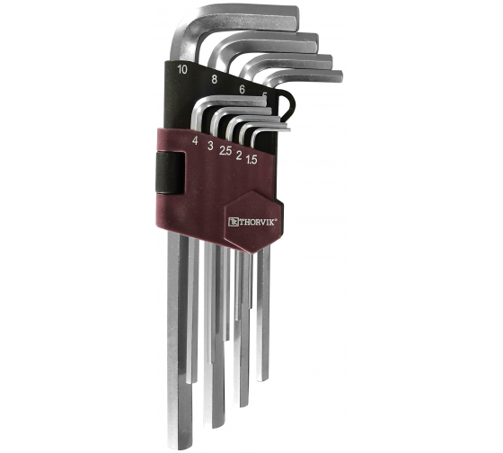 Набор ключей торцевых HK9S шестигранных, H1.5-H10, 9 предметов