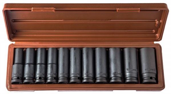 Набор головок торцевых глубоких для ударного инструмента 1/2";DR, 10-24 мм, 11 предметов