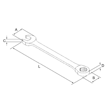 Licota ARW-76M08 Ключ комбинированный трещоточный 100 зубьев 8 мм