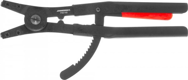 Щипцы загнутые 90° с фиксатором для стопорных колец jonnesway P9916D, разжим, 85-170 мм, 3.5-4.0 мм, 400 мм