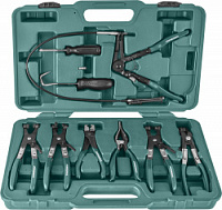 Набор щипцов для демонтажа пружинных хомутов патрубков JONNESWAY AR060024A, 9 предметов