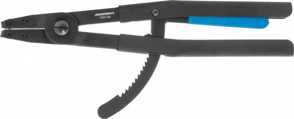 Щипцы загнутые 90° с фиксатором для стопорных колец jonnesway P9916B, сжим, 85-170 мм, 3.5-4.0 мм, 400 мм