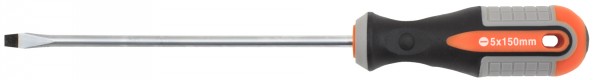 Отвертка стержневая шлицевая 750515, ROUND GRIP, SL5x150 мм