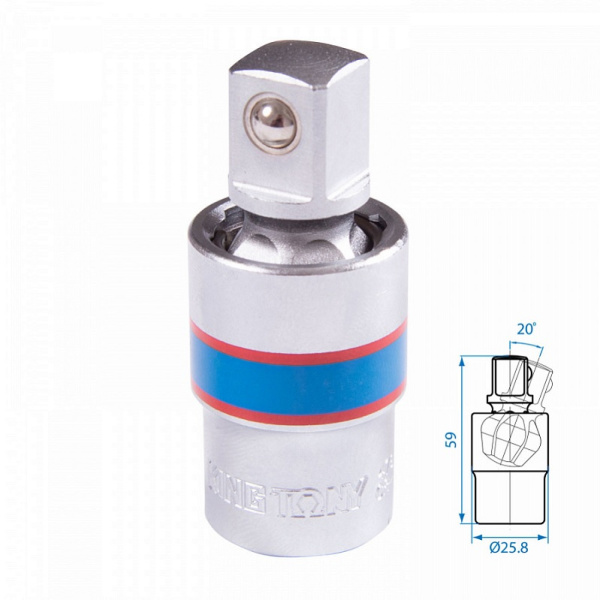 Кардан KING TONY 4793, 1/2", шаровый